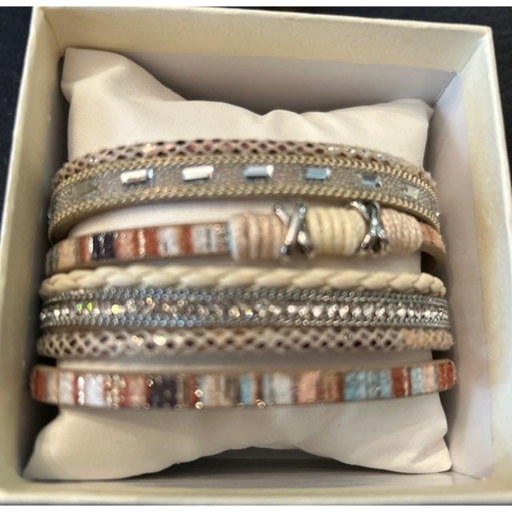 Boho Bracelet Set Stackable Rhinestone Beaded‎ Wrap Bracelet Women's Jewelry New - Picture 3 of 7